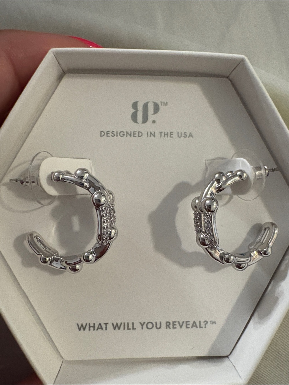 Sterling Silver Beaded Hoop Earrings - Designed in the USA